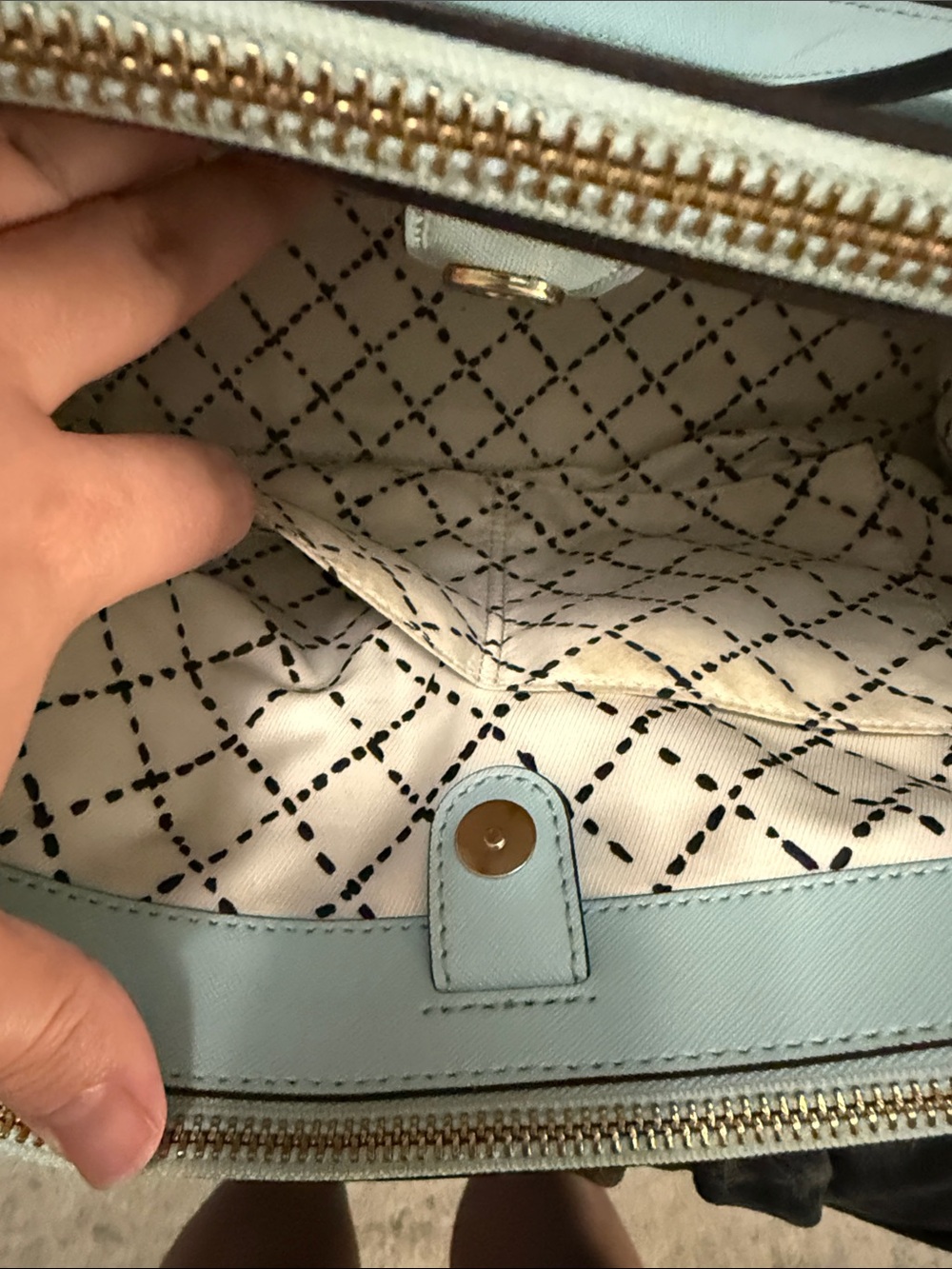kate spade Pale Blue Structured Satchel with Matching Wallet - Picture 6 of 14